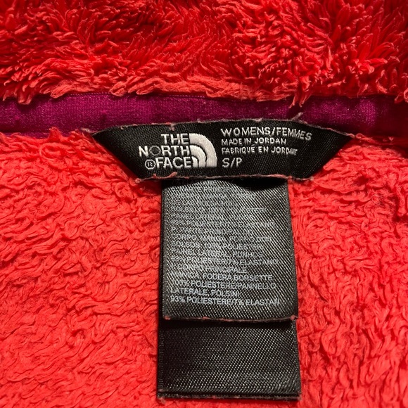 The North Face Jacket Womens S Red Pink Tech Osito Full Zip Fleece Cozy Furry - Picture 5 of 12